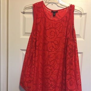 Reduced !Red sleeveless  swing top size 3X